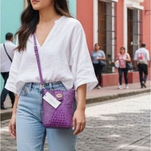 Brahmin Marley Hyacinth Purple  Leather Crossbody Bag NWT